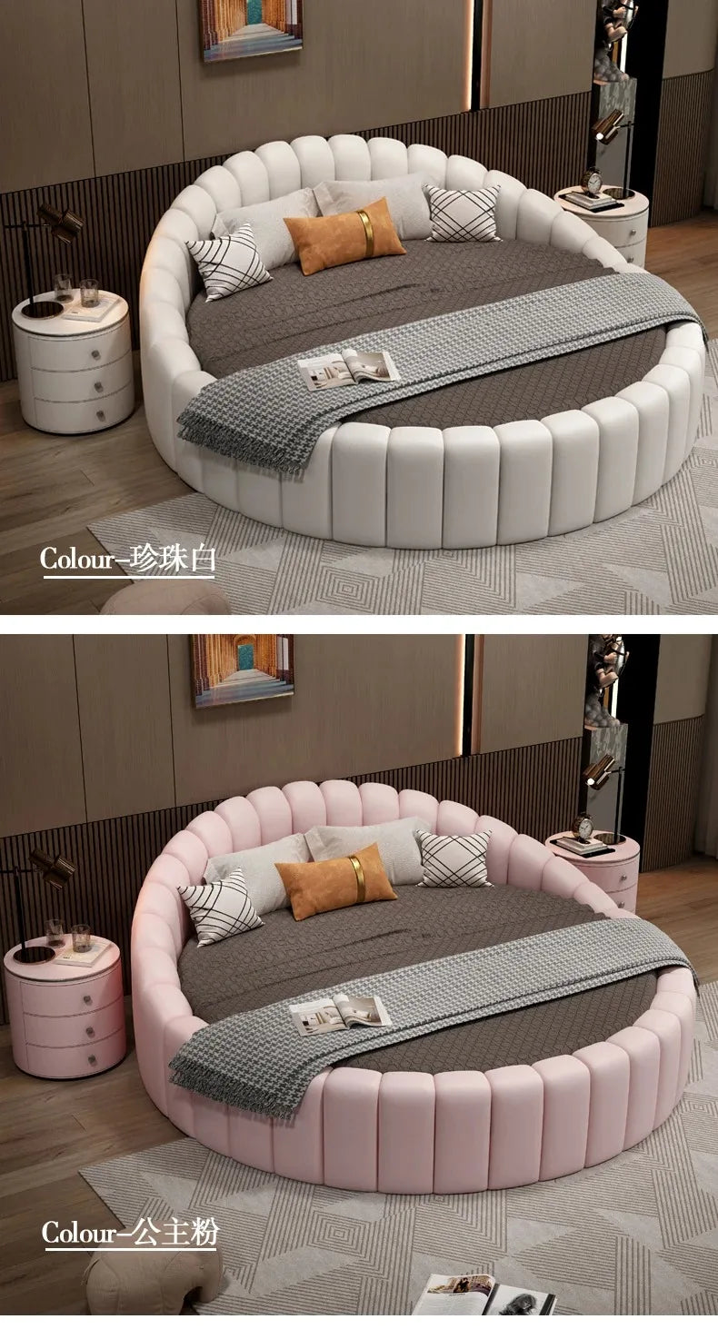 Large Modern Frame Double Bed Princess Organizer High Living Room Double Bed Bedroom Full Size Camas Matrimoniales Furniture