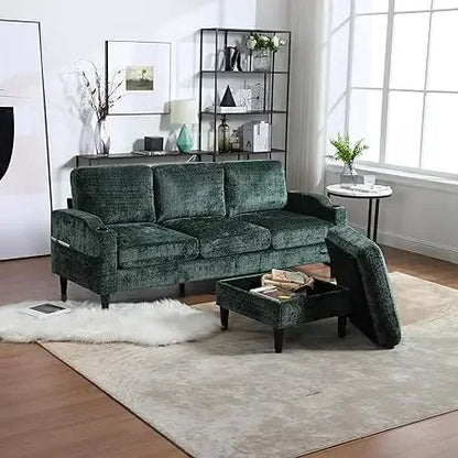 #For L-Shaped Modular Sectional Sofa, 3-Seater Comfy Cloud Couch with Ottoman/Chaise & 5 Pillows for Living Room Bedroom&
