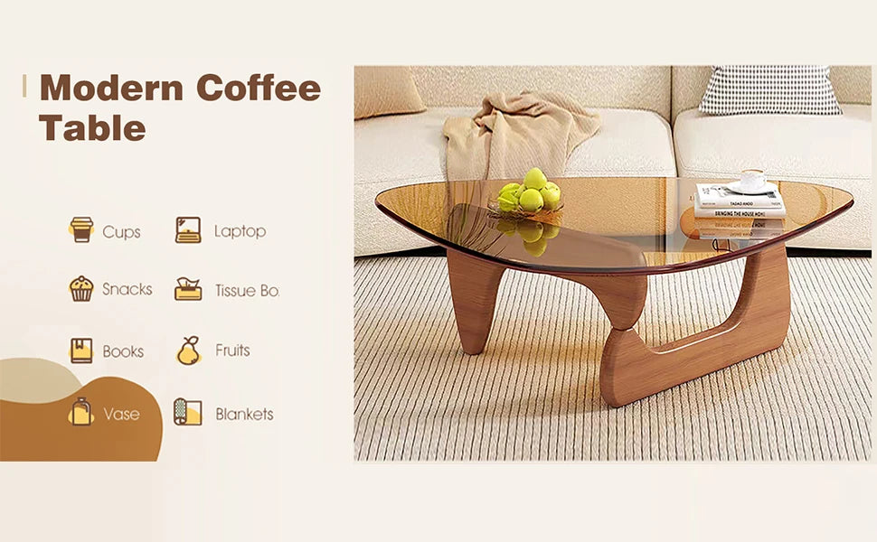 Modern Glass Coffee Table for Living Room mid Century Small Coffee Table Stylish Coffee Tables, Suitable for Bedroom Living Room
