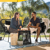 Terrace Rattan Chairs Tea Table Three Piece Set Modern Outdoor Furniture For Balcony Courtyard Garden Leisure outdoor Armchair