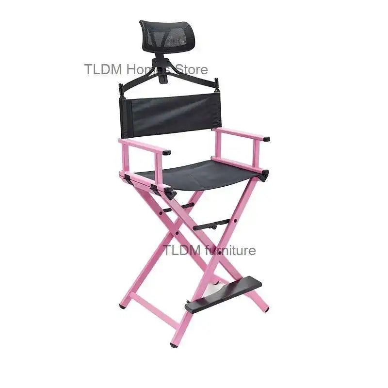 Outdoor Modern Portable All Aluminium Lounge Chair with Headrest - Portable Makeup Artist/Beach Chair Bar Office Makeup Chair