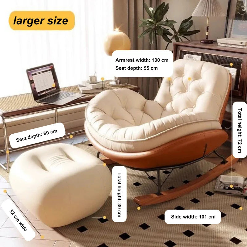 Lazy Sofa Rocking Chair Bedroom Lounge Chair Carefree Adult Living Room Single Balcony Leisure Rocking Chair Recliner Chairs