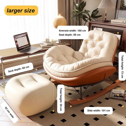 Lazy Sofa Rocking Chair Bedroom Lounge Chair Carefree Adult Living Room Single Balcony Leisure Rocking Chair Recliner Chairs