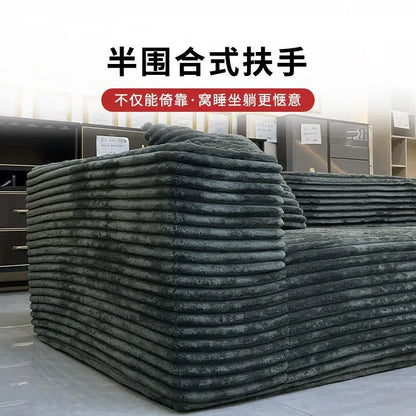 Cashmere corner compression fabric L-shaped block small apartment combination lazy right angle compression sofa