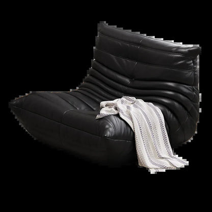 Caterpillar genuine leather lazy sofa modern style single chair suitable for tatami living room and balcony casual reading chair