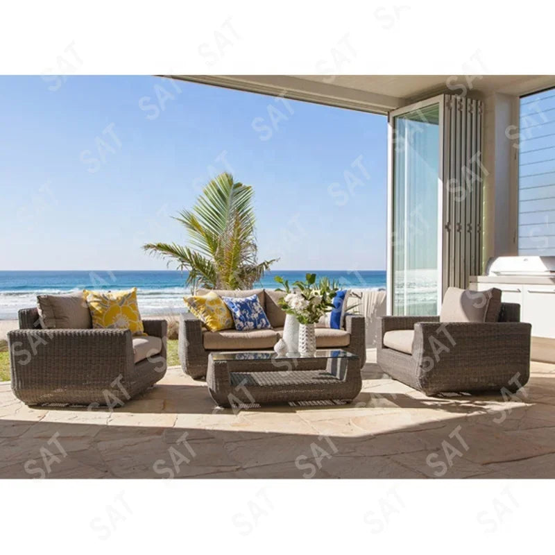 #Aluminum Chair Outdoor Garden Rattan Furniture Set Rope Furniture Set Sofa Set Furniture