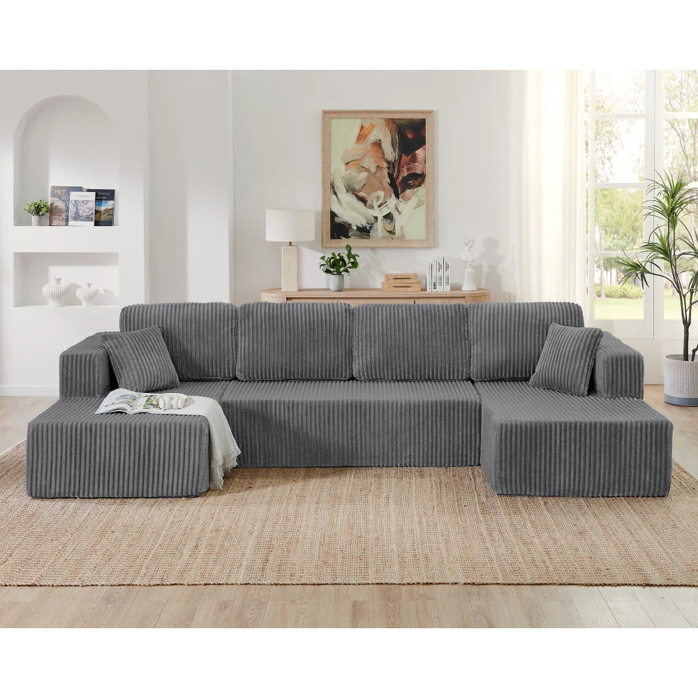 Combination compression segmented sofa corduroy sofa, living room and bedroom sofa
