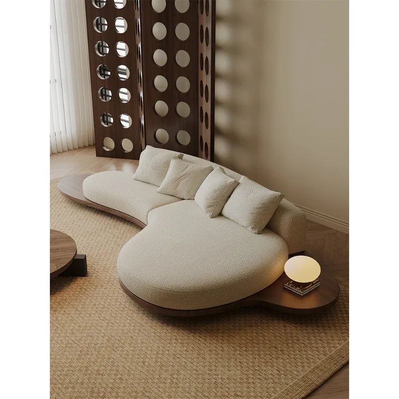 Japanese-style solid wood floor sofa, business small apartment special-shaped homestay rest area reception