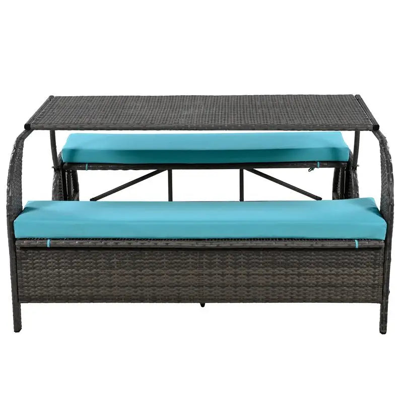 Versatile Outdoor Loveseat Converts to 4 Seats & Table for Gardens and Lawns