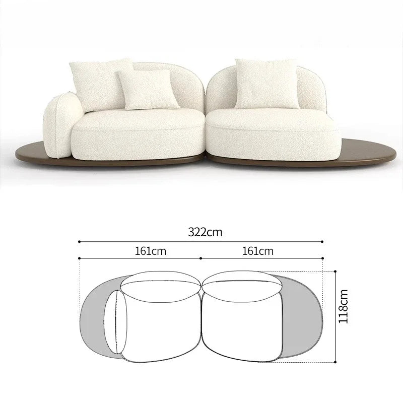 Living Room Coffee Table Designer Creative Three-person Log Style Furniture Modern Simple Modern Morocco Fabric Sectional Sofas
