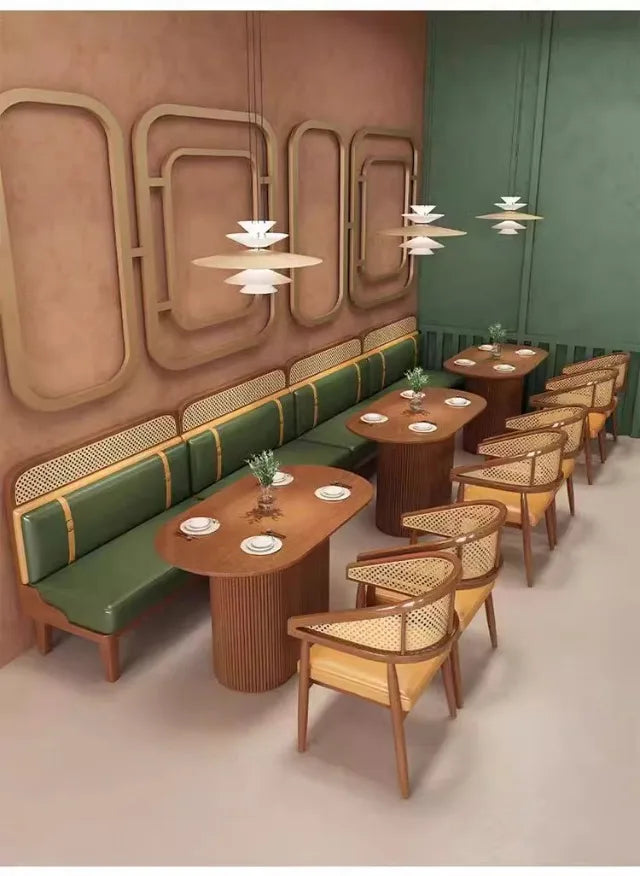 Card seat sofa cafe noodle shop western restaurant table and chair combination commercial