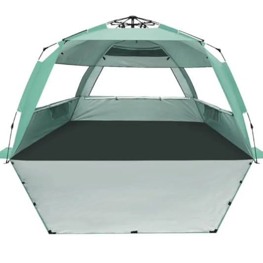 Deluxe Pop Up Beach Tent Sun Shade Shelter for 3-4/5-6 Person UV Protection Extendable Floor with 3 Ventilating Windows Plus Ca