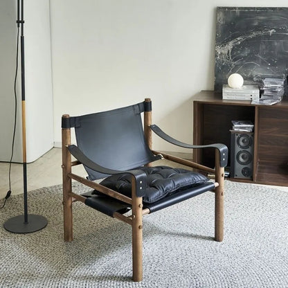 Nordic Living Room Chairs Solid Wood Armchair with Backrest Portable Relaxing Lounge Chair Luxury Sofa Chair Home Furniture