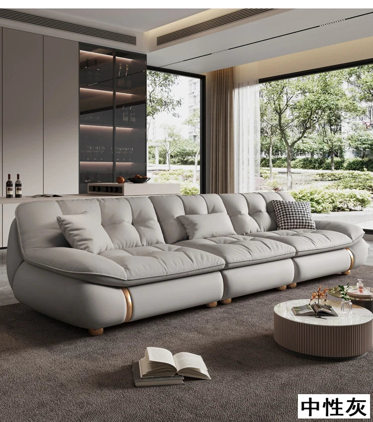 Aesthetic Classic Living Room Sofas White Real Leather Luxury Soft Sofa Lounge Lazy Modern Woonkamerbanken Furniture For Home
