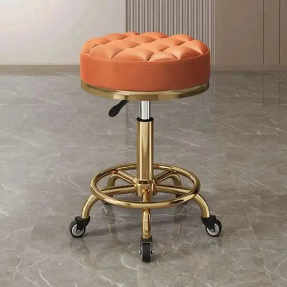Barber Nail Salon Chair Swivel Wheels Rotating Salon Hair Stylist Barbershop Equipment Furniture Professional Rolling Silla