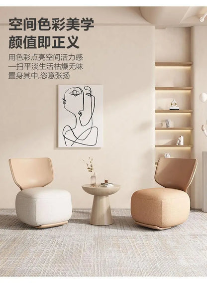 NewLog Light Luxury First Class Cabin Lounge Sofa Chair Nordic Living Room Fabric Low Stool Balcony Leisure Armchair