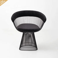 2025 Modern Luxury Black Painting Stainless Steel Dining Chair for Home Velvet Single Sofa Chairs Dining Table Chairs