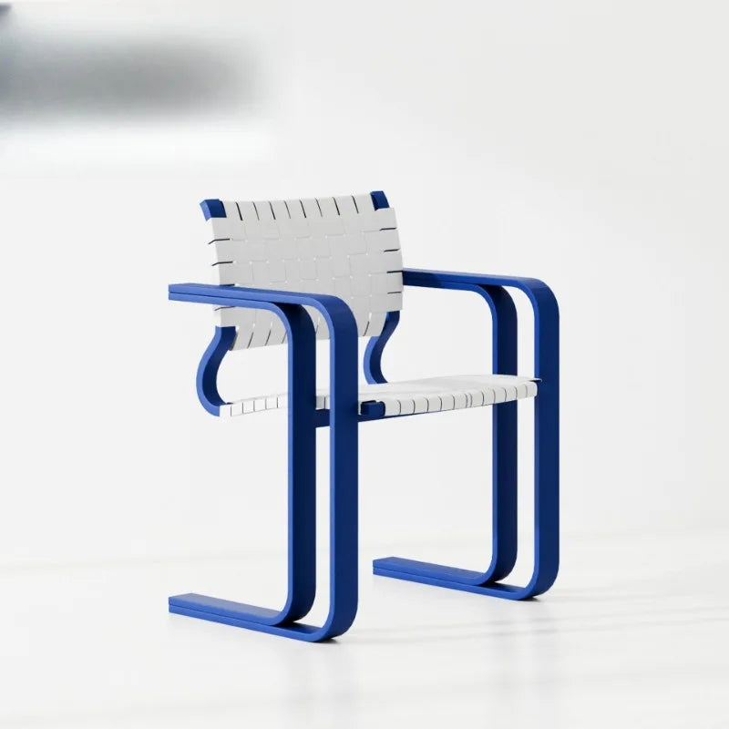 Woven chair retro solid wood designer medium and ancient style creative restaurant