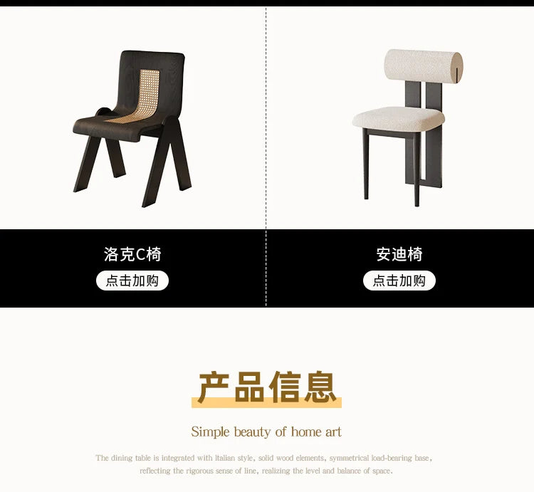 HTT oval dining table and chairs retro living room modern light luxury dining room rock slab home accessories