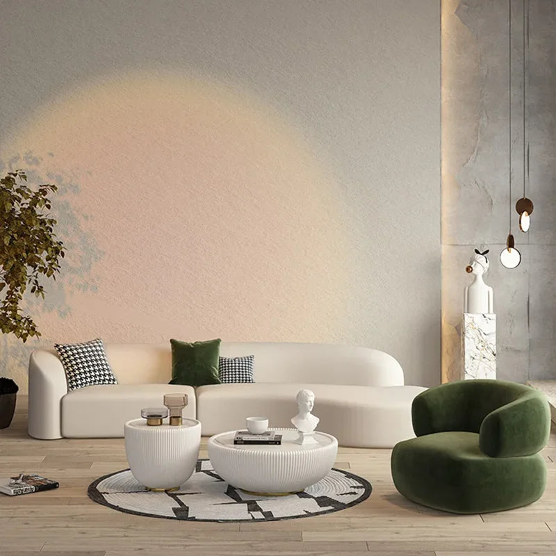 Canape Curved Sofa White Japandi Postmodern Elegantes Design 3 Seater Sofa Cloud European Sofa Lazy Divano Trendy Furniture