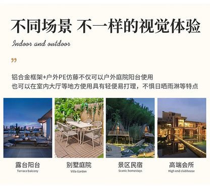 Outdoor table and chair courtyard villa leisure open-air balcony rattan chair Internet celebrity waterproof sunscreen garden