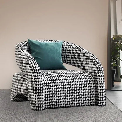 Sofa Esigner Curved Single Houndstooth Couch Nordic Living Room Balcony Leisure Creative Chair Designer