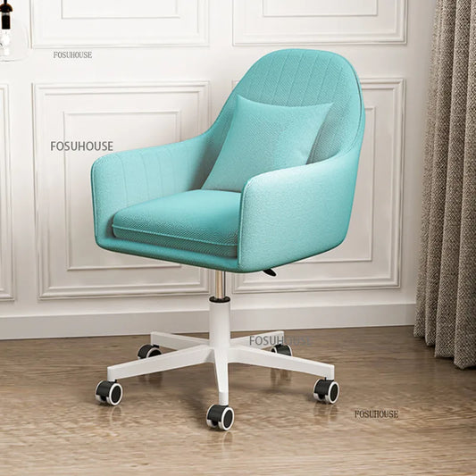 Computer Chair Nordic Household Comfortable Office Chair Bedroom Furniture Designer Backrest Study Swivel Pulley Gaming Chair