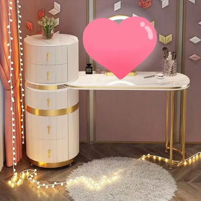Bedroom Italian Light Luxury Dressing Table Wind Storage Cabinet One Small Apartment Makeup Dresser