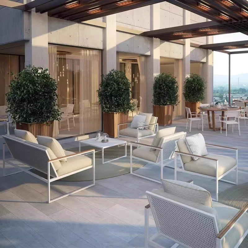 Outdoor Sofa Courtyard Garden Terrace Waterproof Sunscreen Hotel Outdoor Leisure Furniture Combination