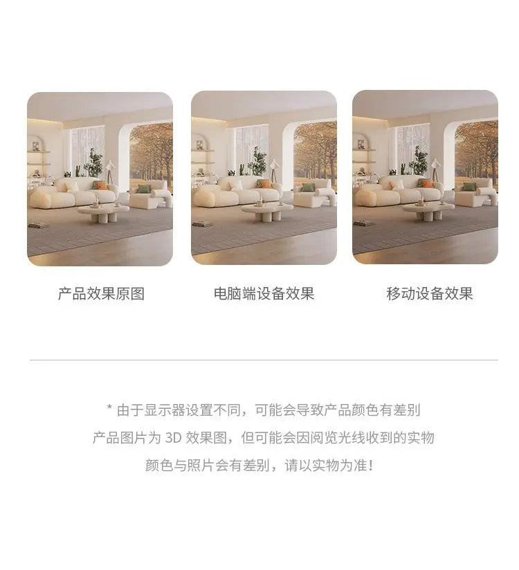 Living room simple modern cream style rental house fabric sofa straight row light luxury bedroom cloud sofa