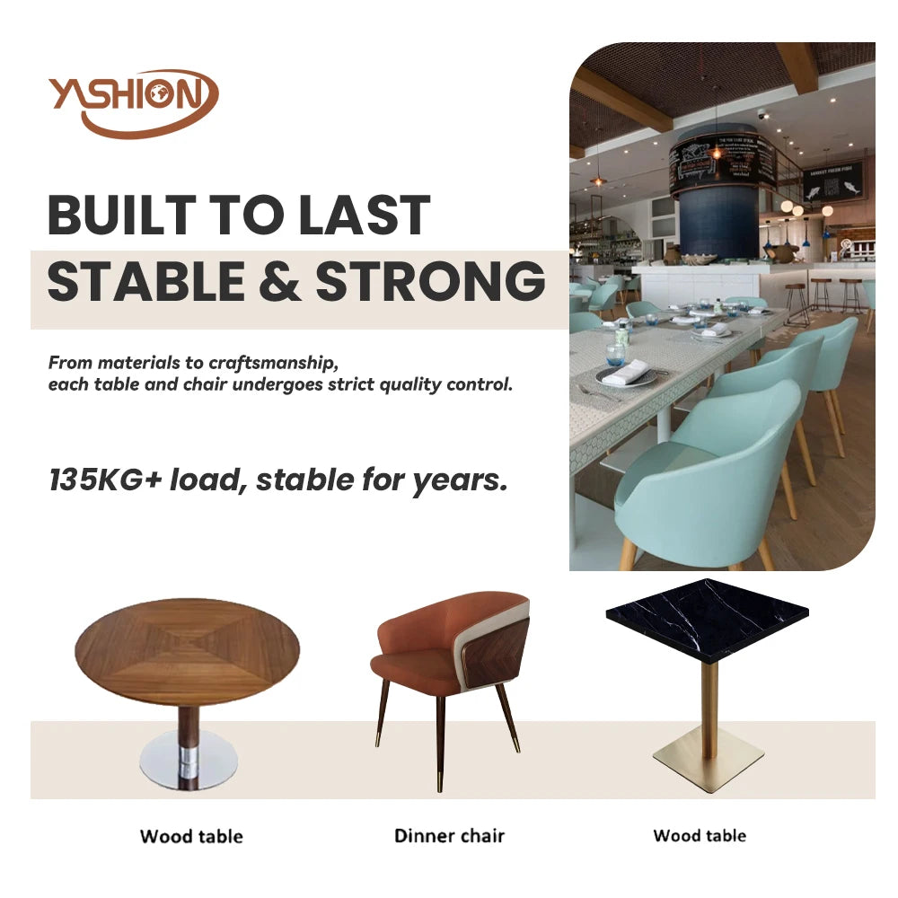 Durable Industrial Wood Cafe Restaurant Furniture Bistro Table Set Canteen Booth Seating Sofa