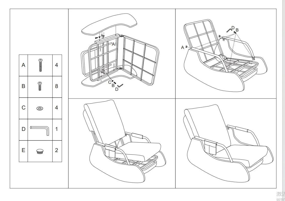 Reclining Lunch Break Folding Lazy Sofa Chair Adults Can Sit Reclining Office Nap Chair Balcony Household Rocking Chair