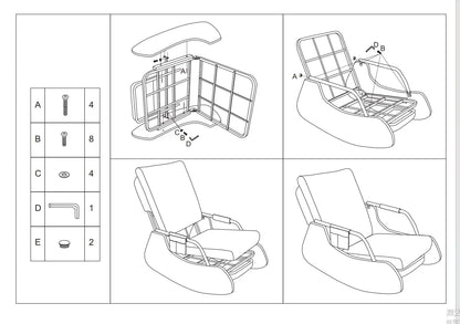 Reclining Lunch Break Folding Lazy Sofa Chair Adults Can Sit Reclining Office Nap Chair Balcony Household Rocking Chair