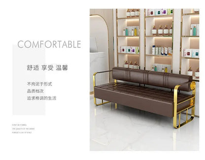 Furniture Barber Shop Sofa Waiting Salon Special Chair Hair Salon Rest Area Stainless Steel Sofa Chair