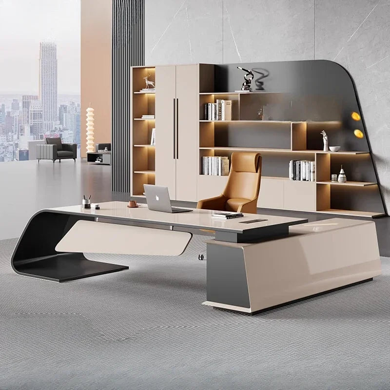 Office Desks Asthetic Luxury Storage Drawers Writing Executive Desk L Shaped Study Escritorios Office Furniture