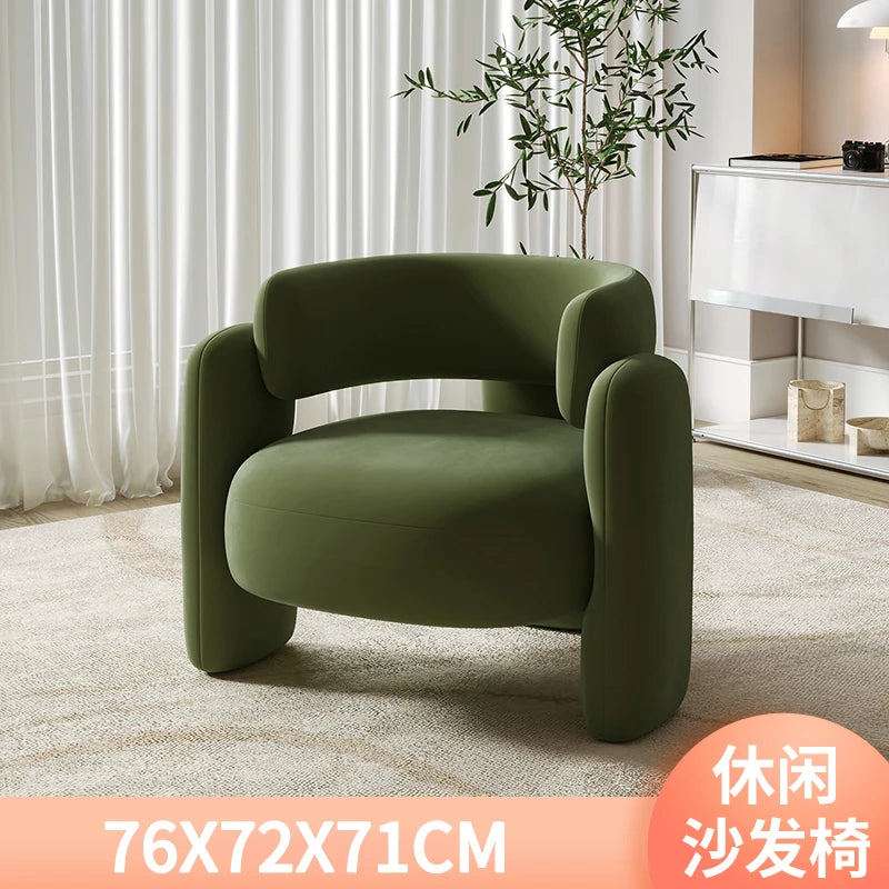 Cream Single Sofa Chair Balcony Light Luxury Chair Tea Table Combination Beauty Salon Rest Area Reception Negotiation Chair