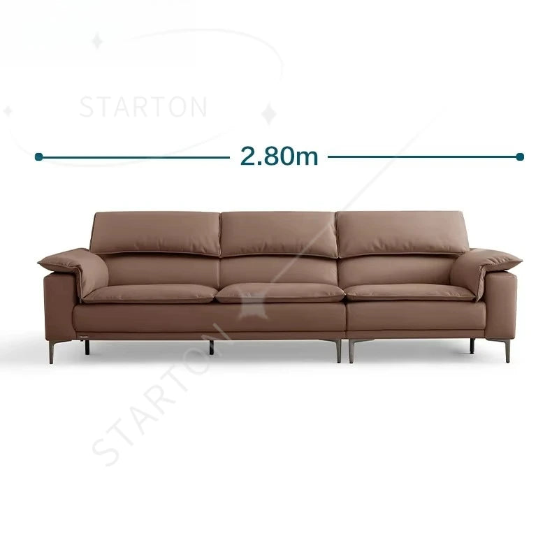 Fabric Sofa Set Living Room Furniture Modern Brown Color Leather Sofa