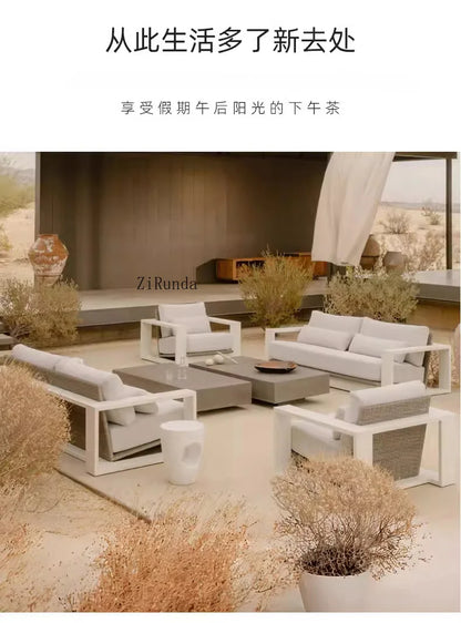 Aluminum alloy outdoor sofa open-air balcony villa courtyard coffee table combination furniture