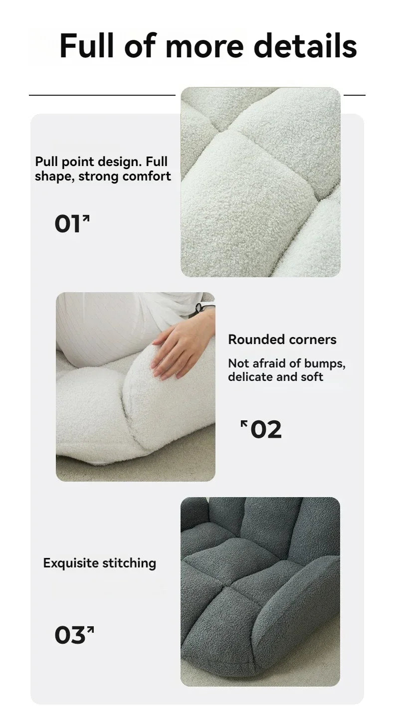 Cloud roll folding lazy sofa tatami backrest bay window lounge chair living room bedroom balcony floor internet famous sofa
