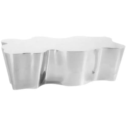 Light luxury stainless steel special-shaped coffee table high-end mirror business negotiation coffee table art