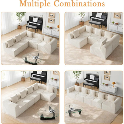 146'' L-Shape Modular Sectional Couch for Living Room with Deep Seat High Density Memory Foam Cloud Sofa Couch