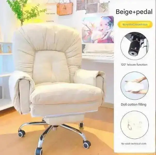 Chair Office Modern Salon Luxury Lazy Ergonomic Executive Office Chair Relaxing Reading Wheels Mobilya Lounge Suite Furniture