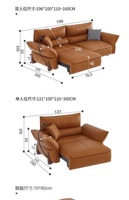 Relaxing Genuine Leather Sofa Living Room Electric Reclining Italian Sofa Lounge Luxury Divano Soggiorno Furniture Home