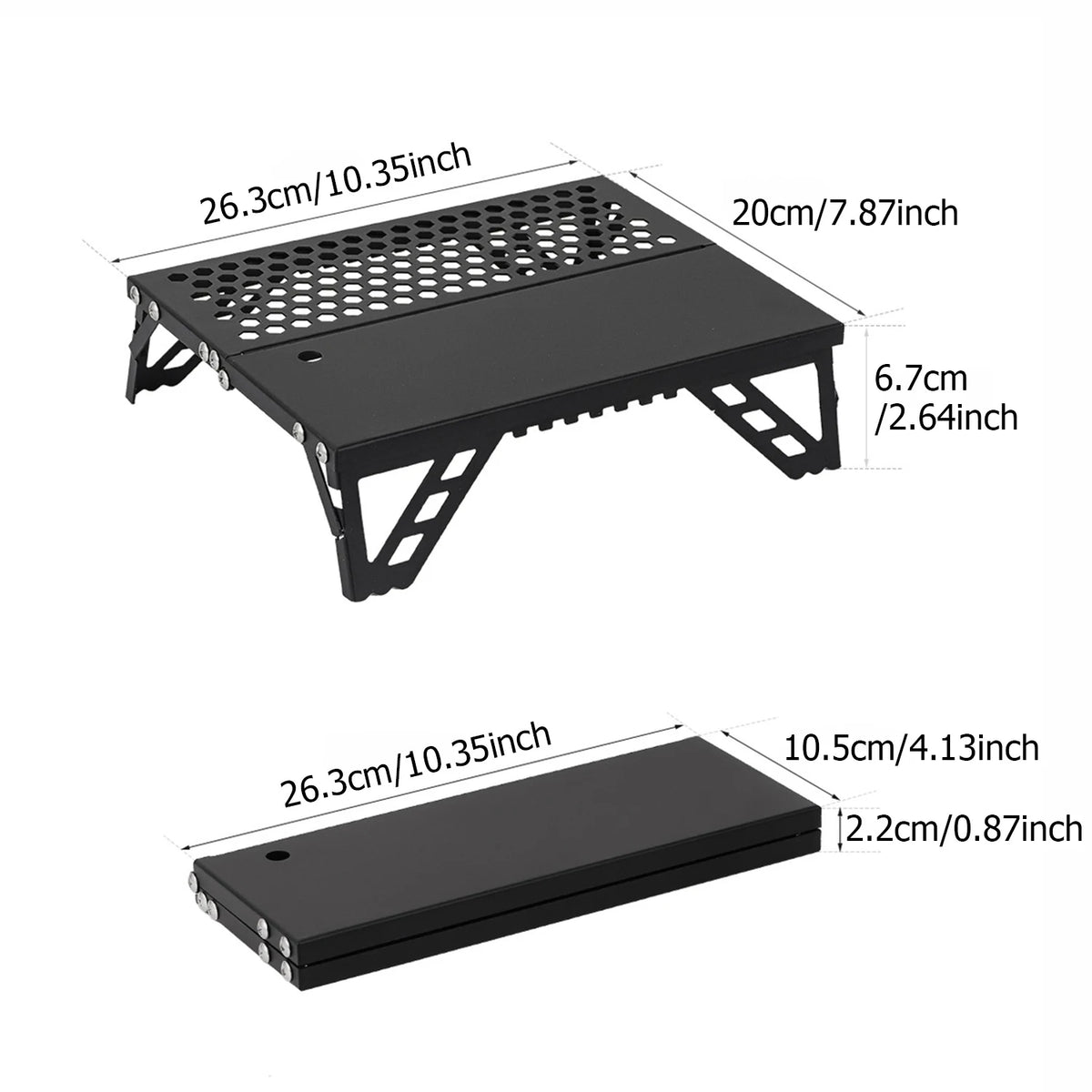 Pocket Mini Table for Camping, Aluminum Lightweight Portable Table Foldable Leg Design Perfect for Cookware, Hiking, Fishing