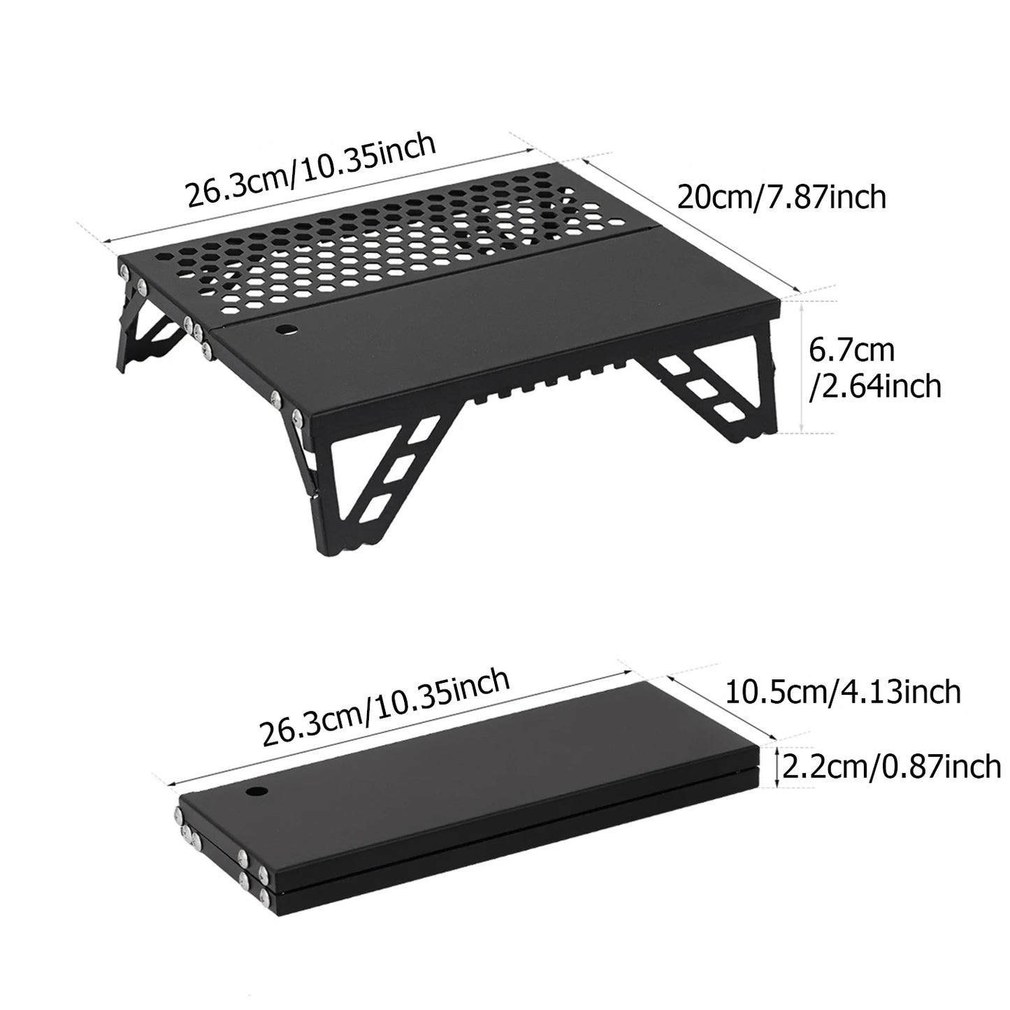 Pocket Mini Table for Camping, Aluminum Lightweight Portable Table Foldable Leg Design Perfect for Cookware, Hiking, Fishing