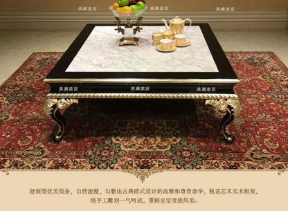 Neoclassical solid wood furniture coffee table marble table furniture set combination