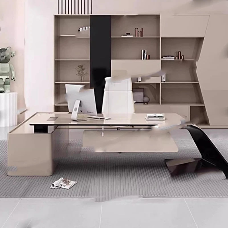 Luxury Home Office Desk Computer Gaming Shelves Folding Large Office Desk Executive Reception Mesas Escritorio Trendy Furniture