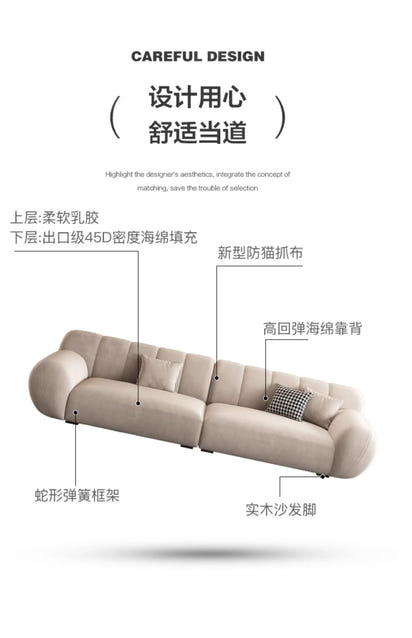 Fabric Living Room Sofas Modern Minimalist Sectional Modular Sofa Elegant Comfortable Canape  De Luxe Nordic Furniture