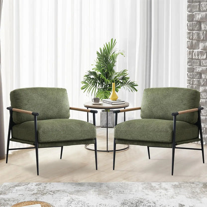 Accent Armchair Lounge Chair Chenille For Living Room Mid Century Modern Accent Chair Club Chair For Reading Room Metal Leg