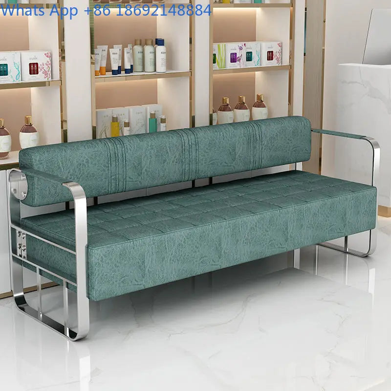 Furniture Barber Shop Sofa Waiting Salon Special Chair Hair Salon Rest Area Stainless Steel Sofa Chair